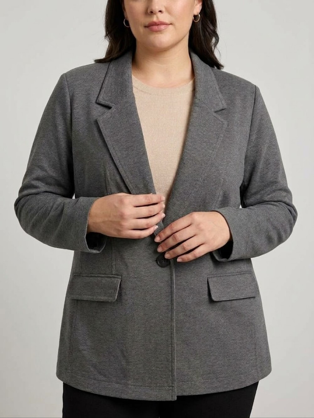 Addition Elle Women's Charcoal Grey Longline Blazer Jacket – Size 20